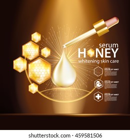 Honey Serum Background Concept Skin Care Cosmetic