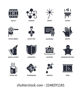 Honey set icon, isolated Honey set sign icon, icon color editable. vector illustration