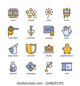 Honey set icon, isolated Honey set sign icon, icon color editable. vector illustration
