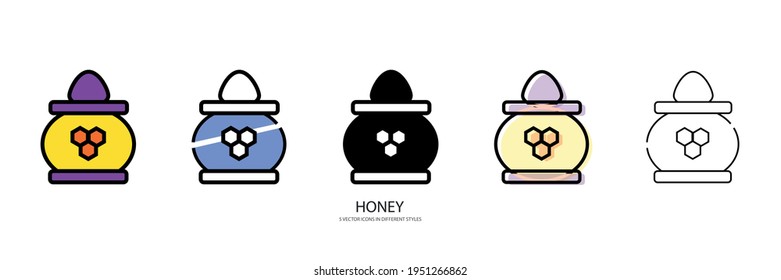 Honey set vector type icon