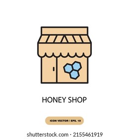 honey shop icons  symbol vector elements for infographic web