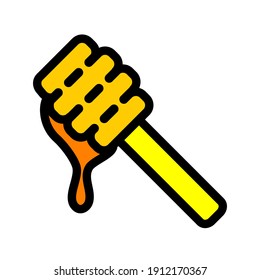 Honey simple line color icon vector illustration. Honey dripper logo
