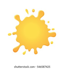 Honey splash. Candied round splashing vector. Mead drop and pouring illustration. Apiary product. Healthy bee garden food. Honeyed round icon isolated on white