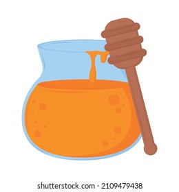 honey and spoon flat icon