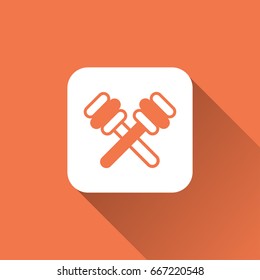 honey spoon icon with long shadow