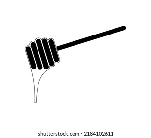 Honey spoon icon on black and white