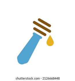 honey spoon icon on a white background, vector illustration