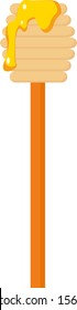 Honey spoon, illustration, vector on white background.