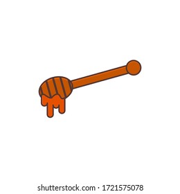 honey spoon vector graphic design illustration