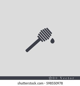 Honey spoon vector icon