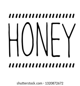 honey stamp on white background. Sign, label, sticker.