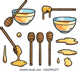 Honey Stick Illustration, Doodle, Sketch, Drawing, Vector