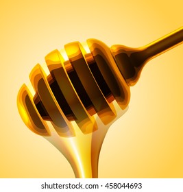 Honey stick vector close up illustration