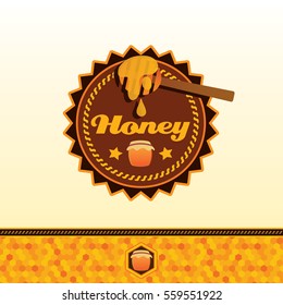 Honey sticker. Vintage label