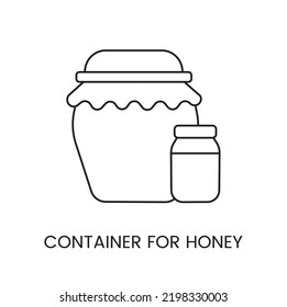 Honey storage container, jar line icon in vector.