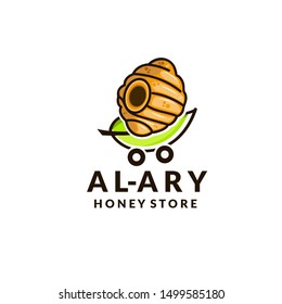Honey store logo design - vector illustration