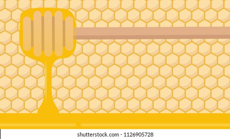 Honey stretch vector. free space for text. wallpaper. background. honey comb.