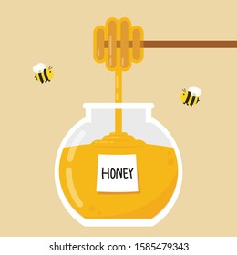 Honey stretch vector. Honey jar vector. free space for text. wallpaper. background. honey drop.