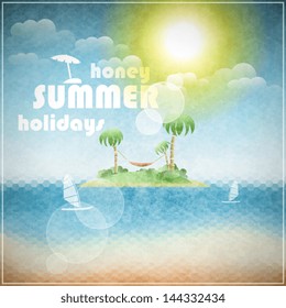 Honey summer holidays eps10 vector illustration
