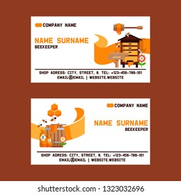Honey sweet vector apiary farm beekeeping business card backdrop set honeymaker bee insect beeswax illustration business-card background