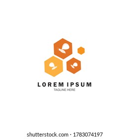 Concepto de diseño de símbolo de miel. Idea creativa de diseño de logo con miel y cuentagotas en espacios negativos. Plantilla de icono del vector.