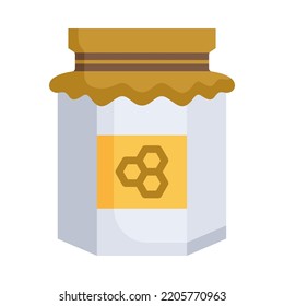 Icono de jarabe de miel de miel. Diseño plano. Jarabe de miel de miel orgánico hecho en casa aislado de fondo blanco. Para presentación, diseño gráfico. Ilustración vectorial. 