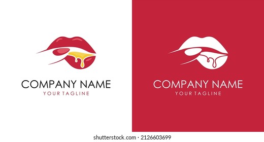 A honey tasting themed graphic image, on a red and white background. vector graphics base.
