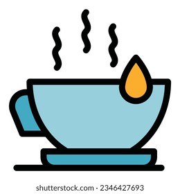Honey tea cup icon outline vector. Bee nectar. Food comb color flat