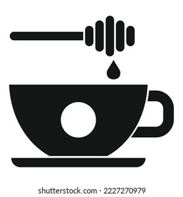 Honey tea cup icon simple vector. Hot drink. Breakfast herbal