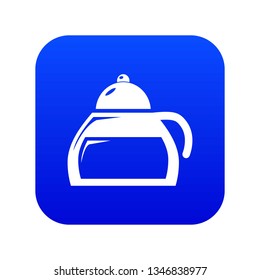 Honey tea icon blue vector isolated on white background