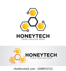 Honey Tech Logo Template Design Vector, Emblem, Design Concept, Creative Symbol, Icon