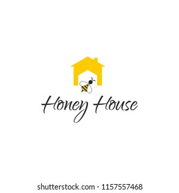 Honey Template Logo Honey House Bee Stock Vector (Royalty Free ...