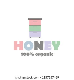 Honey. Template for logo. Honey house, bee