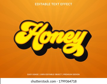 honey text effect template with vintage style and cartoon font concept use for brand label and logo