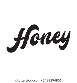 honey text on white background.