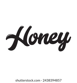 honey text on white background.