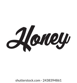 honey text on white background.