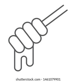 Honey thin line icon, food and sweet, dripping honey sign, vector graphics, a linear pattern on a white background, eps 10.