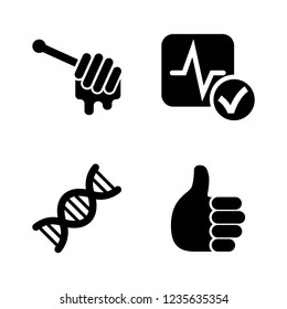 Honey Treatment, Health. Simple Related Vector Icons Set for Video, Mobile Apps, Web Sites, Print Projects and Your Design. Honey Treatment, Health icon Black Flat Illustration on White Background.