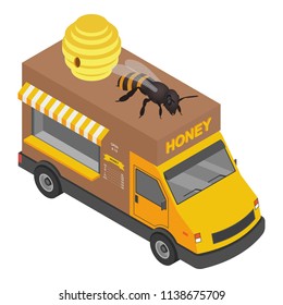 Honey truck icon. Isometric of honey truck vector icon for web design isolated on white background