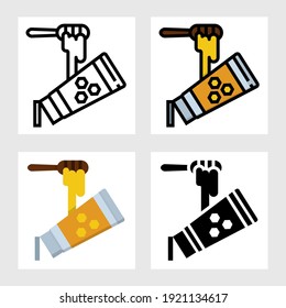 honey tube cream icon vector design in filled, thin line, outline and flat style.
