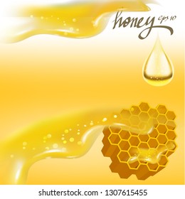 honey vector 3d illustration drop splatter