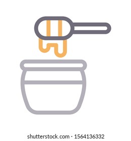 honey vector colour line icon 