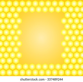 Honey vector frame with yellow honeycombs