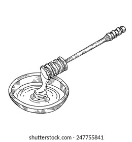 honey, vector hand drawing