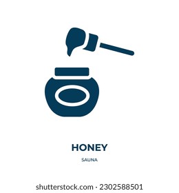 honey vector icon. honey, food, dessert filled icons from flat sauna concept. Isolated black glyph icon, vector illustration symbol element for web design and mobile apps