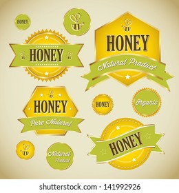 Honey Vector Label Collection