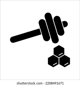 Honey vector line icon in flat style, on white background.