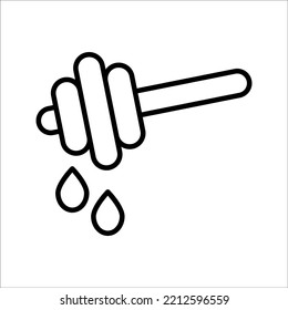 Honey vector line icon in flat style, on white background.