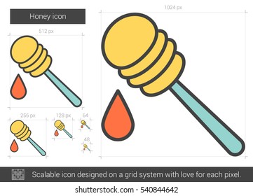 Honey vector line icon isolated on white background. Honey line icon for infographic, website or app. Scalable icon designed on a grid system.